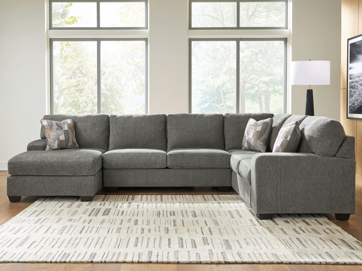 Furniture City Houma - Ashley Furniture - Revenna 3-Piece Sectional with Chaise - RAF 3-Piece Sectional with Chaise / Greystone - PC48405S1