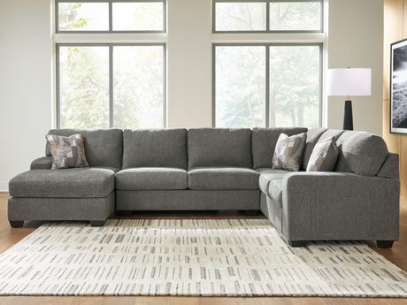 Furniture City Houma - Ashley Furniture - Revenna 3-Piece Sectional with Chaise - RAF 3-Piece Sectional with Chaise / Greystone - PC48405S1