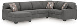 Furniture City Houma - Ashley Furniture - Newellen Sectional - RAF 3-Piece Sectional with Chaise / Greystone - 48405S1