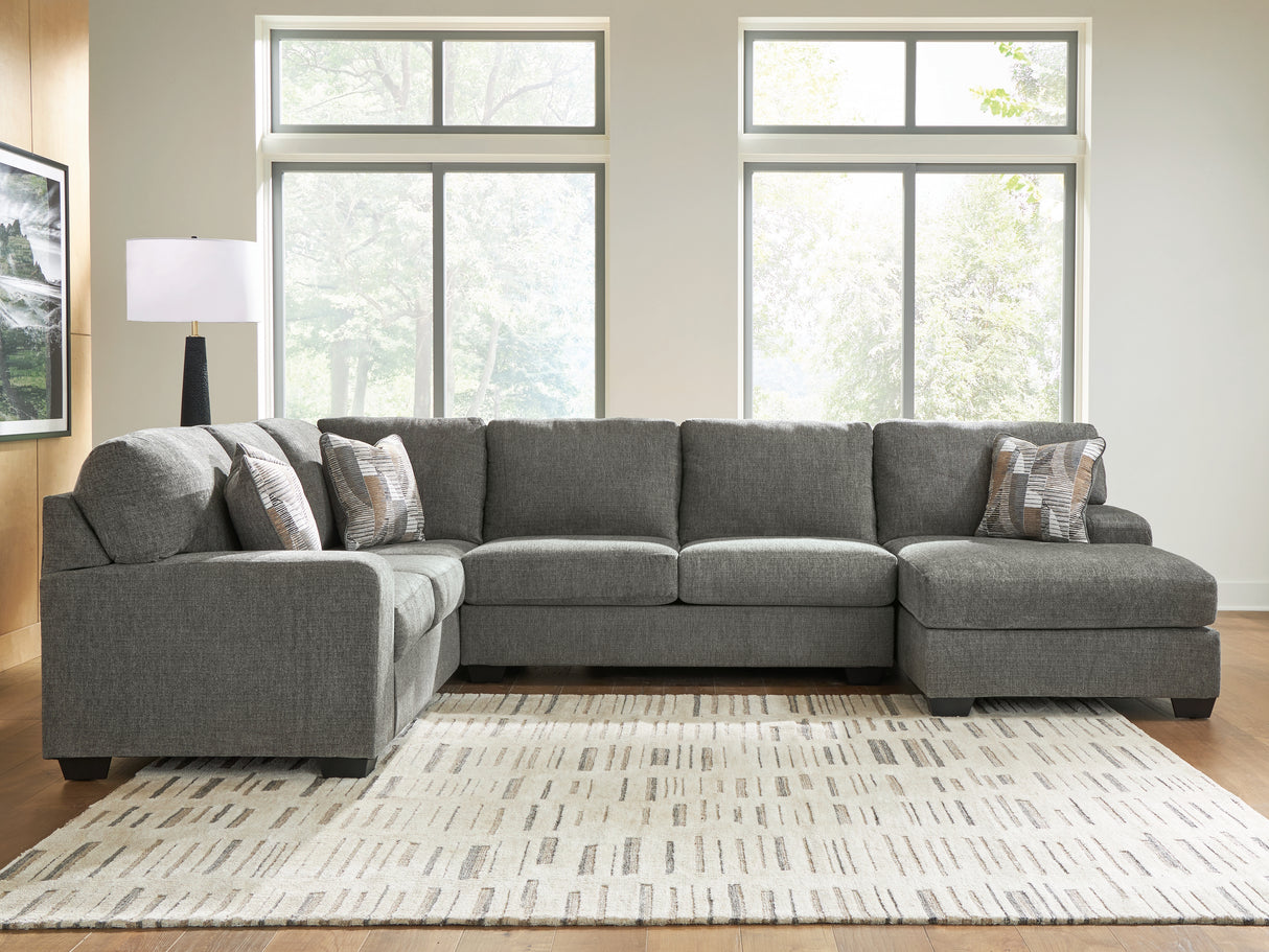 Furniture City Houma - Ashley Furniture - Revenna 3-Piece Sectional with Chaise - LAF 3-Piece Sectional with Chaise / Greystone - PC48405S2