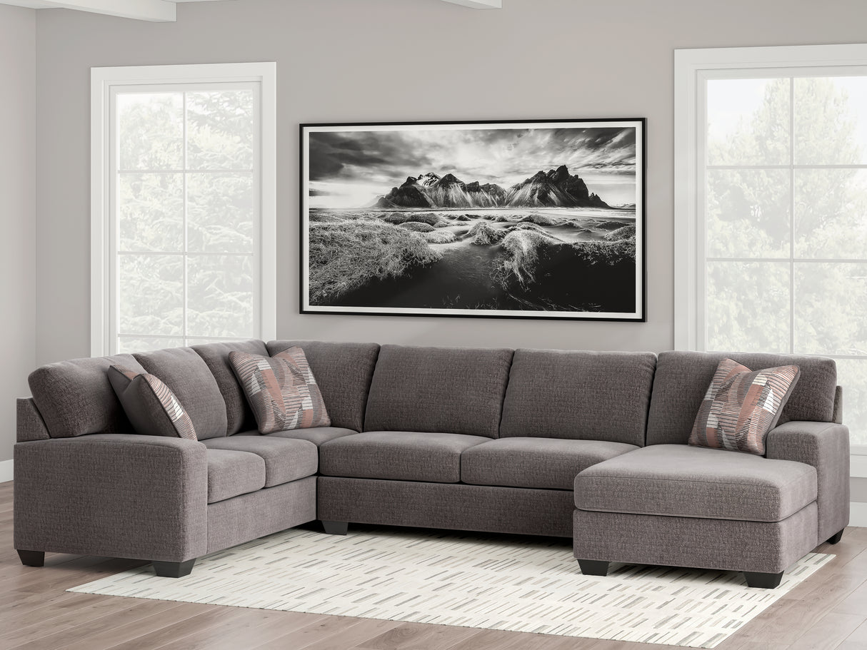 Furniture City Houma - Ashley Furniture - Newellen Sectional - LAF 3-Piece Sectional with Chaise / Greystone - 48405S2