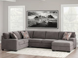 Furniture City Houma - Ashley Furniture - Newellen Sectional - LAF 3-Piece Sectional with Chaise / Greystone - 48405S2