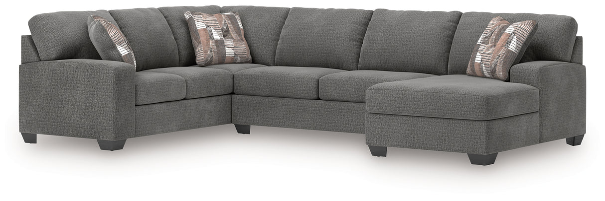 Furniture City Houma - Ashley Furniture - Newellen Sectional - LAF 3-Piece Sleeper Sectional with Chaise / Greystone - 48405S6