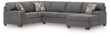 Furniture City Houma - Ashley Furniture - Newellen Sectional - LAF 3-Piece Sleeper Sectional with Chaise / Greystone - 48405S6