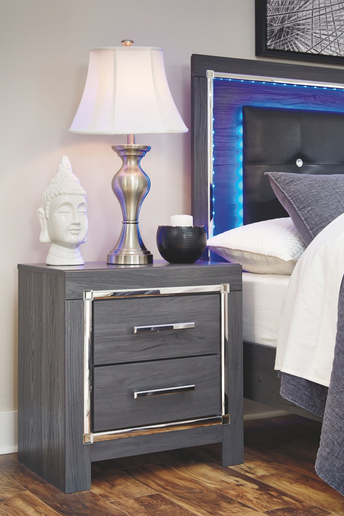 Lodanna - Two Drawer Night Stand - Gray