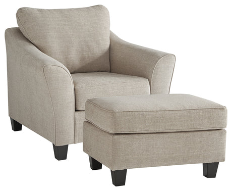 Furniture City Houma - Ashley Furniture - Abney Chair and Ottoman - Chair and Ottoman / Driftwood - 49701U1