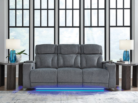 Furniture City Houma - Ashley Furniture - Studio Cave Living Room - PWR Recliner/ADJ Headrest / Steel - PC4980213