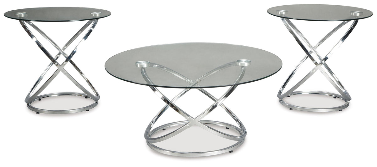 Hollynyx - Occasional Table Set (Set of 3) - Chrome Finish