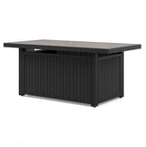 Beachcroft - Rectangular Fire Pit Table - Black / Light Gray
