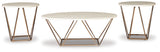 Tarica - Occasional Table Set (Set of 3) - White / Metallic