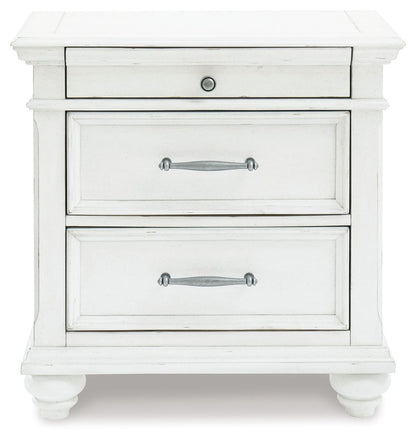 Kanwyn - Three Drawer Night Stand - Whitewash