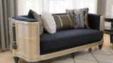 HD-9042 - Loveseat - Silver / Black / Gold