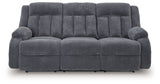 Observation - Reclining Power Sofa With Drop Down Table - Steel
