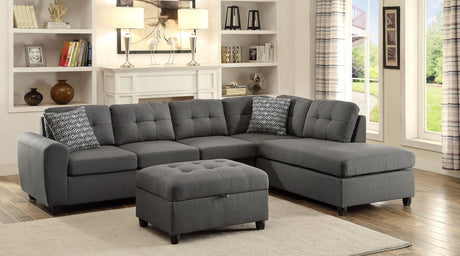 Furniture City Houma - Coaster - Stonenesse Sectional Sofa with Storage Ottoman Set Grey - 500413-S2
