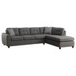 Furniture City Houma - Coaster - Stonenesse Upholstered Sectional Chaise Sofa Grey - 500413