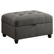 Furniture City Houma - Coaster - Stonenesse Rectangular Upholstered Storage Ottoman Grey - 500414