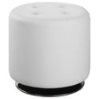 Furniture City Houma - Coaster - Bowman Round Upholstered Tufted Swivel Ottoman White - 500554