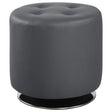 Furniture City Houma - Coaster - Bowman Round Upholstered Tufted Swivel Ottoman Grey - 500555