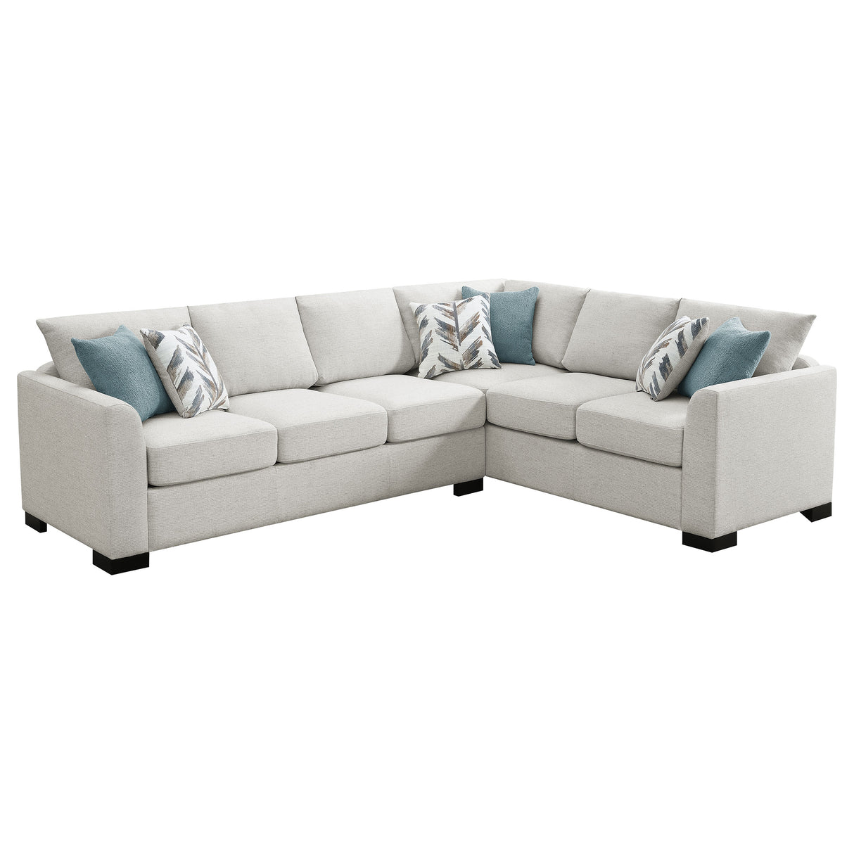Furniture City Houma - Coaster - Ashford Chenille Upholstered Sleeper Sectional Sofa Greige - 500818