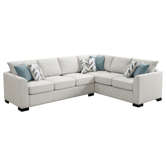Furniture City Houma - Coaster - Ashford Chenille Upholstered Sleeper Sectional Sofa Greige - 500818