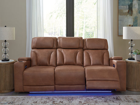 Furniture City Houma - Ashley Furniture - Clean-Slate Power Reclining Sofa - PWR REC Sofa with ADJ Headrest / Caramel - PC5010115