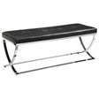 Furniture City Houma - Coaster - Walton Leatherette Upholstered Tufted Accent Bench Black - 501156