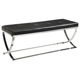 Furniture City Houma - Coaster - Walton Leatherette Upholstered Tufted Accent Bench Black - 501156