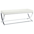 Furniture City Houma - Coaster - Walton Leatherette Upholstered Tufted Accent Bench White - 501157