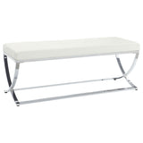 Furniture City Houma - Coaster - Walton Leatherette Upholstered Tufted Accent Bench White - 501157