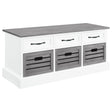 Furniture City Houma - Coaster - Alma 3-drawer Storage Bench White and Weathered Grey - 501196