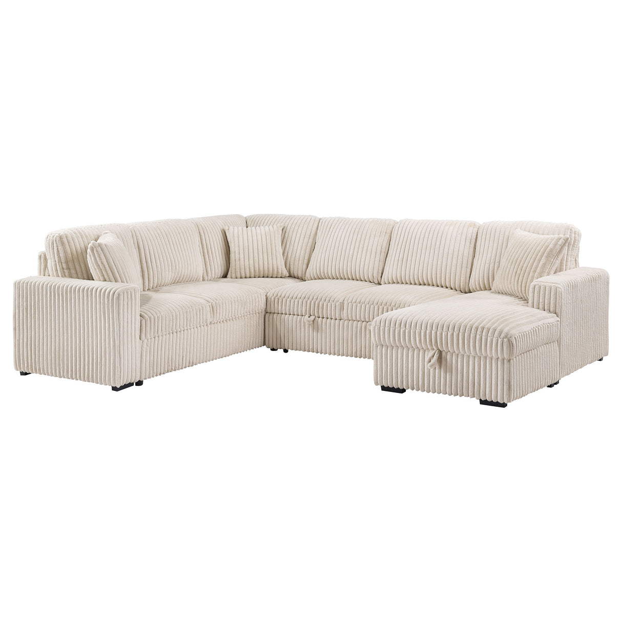 Furniture City Houma - Coaster - Devonshire Sleeper Sectional Sofa Storage Chaise Camel - 501205