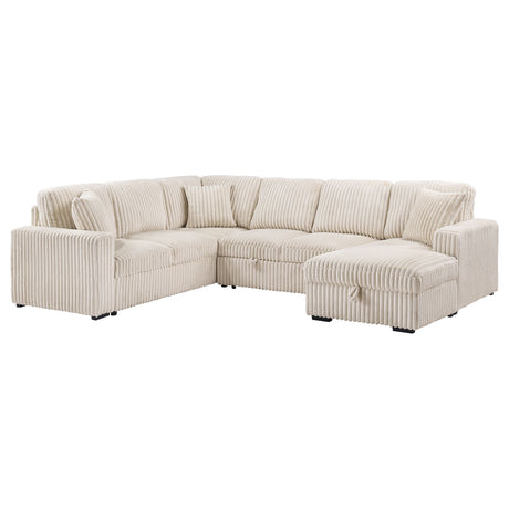 Furniture City Houma - Coaster - Devonshire Sleeper Sectional Sofa Storage Chaise Camel - 501205