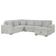 Furniture City Houma - Coaster - Devonshire Sleeper Sectional Sofa Storage Chaise Grey - 501208