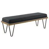Furniture City Houma - Coaster - Chad Denim Upholstered Accent Bench Dark Blue - 501837