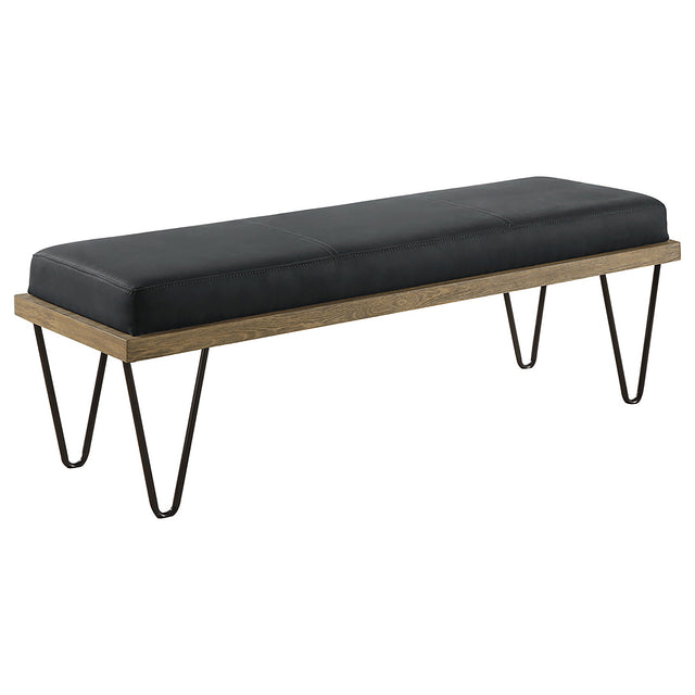 Furniture City Houma - Coaster - Chad Denim Upholstered Accent Bench Dark Blue - 501837