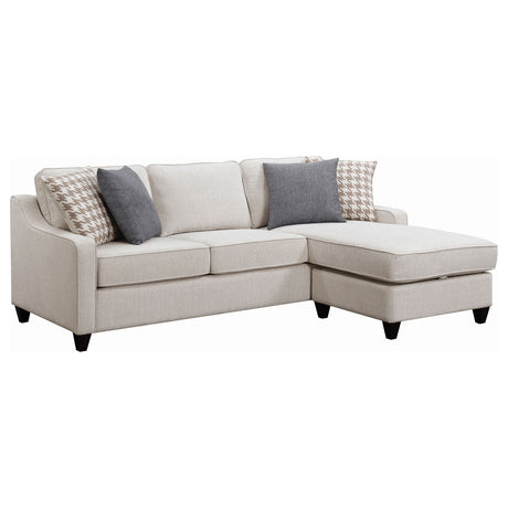 Furniture City Houma - Coaster - Mcloughlin Upholstered Sloped Arm Sectional Sofa Platinum - 501840