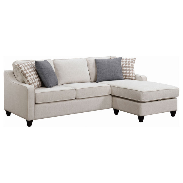 Furniture City Houma - Coaster - Mcloughlin Upholstered Sloped Arm Sectional Sofa Platinum - 501840