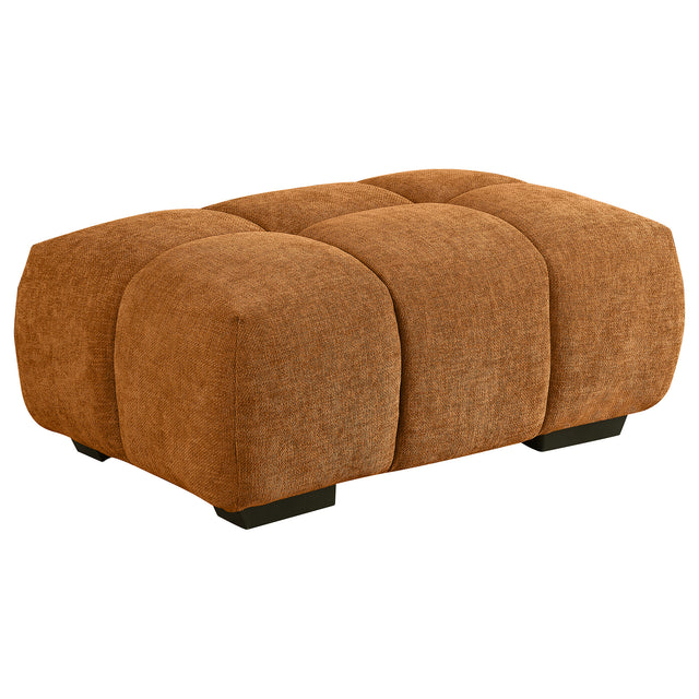 Furniture City Houma - Coaster - Camacho Rectangular Upholstered Tufted Ottoman Orange - 503974
