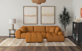 Furniture City Houma - Coaster - Camacho Upholstered Sectional Sofa with Ottoman Set Orange - 503975-SET