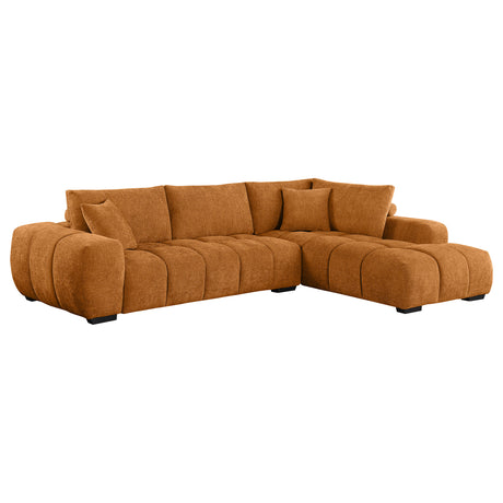 Furniture City Houma - Coaster - Camacho Upholstered Chaise Sectional Sofa Orange - 503975