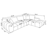 Camacho Upholstered Chaise Sectional Sofa Orange