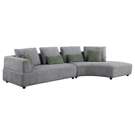 Furniture City Houma - Coaster - Toscano 134-inch Upholstered Sectional Sofa Grey - 504075