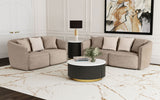 Furniture City Houma - Coaster - Townsend 2-piece Chenille Upholstered Sofa Set Latte - 504754-S2