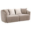 Furniture City Houma - Coaster - Townsend Chenille Upholstered Rolled Arm Sofa Latte - 504754