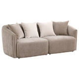 Furniture City Houma - Coaster - Townsend Chenille Upholstered Rolled Arm Sofa Latte - 504754
