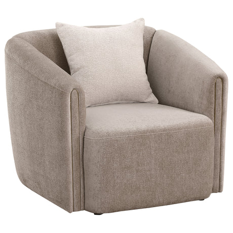 Furniture City Houma - Coaster - Townsend Chenille Upholstered Rolled Arm Chair Latte - 504756