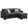 Furniture City Houma - Coaster - Storey Upholstered Sleeper Sectional Chaise Sofa Dark Grey - 504777