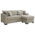 Furniture City Houma - Coaster - Storey Upholstered Sleeper Sectional Chaise Sofa Camel - 504778
