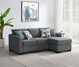 Storey Upholstered Sleeper Sectional Chaise Sofa Grey