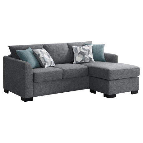 Furniture City Houma - Coaster - Storey Upholstered Sleeper Sectional Chaise Sofa Grey - 504779